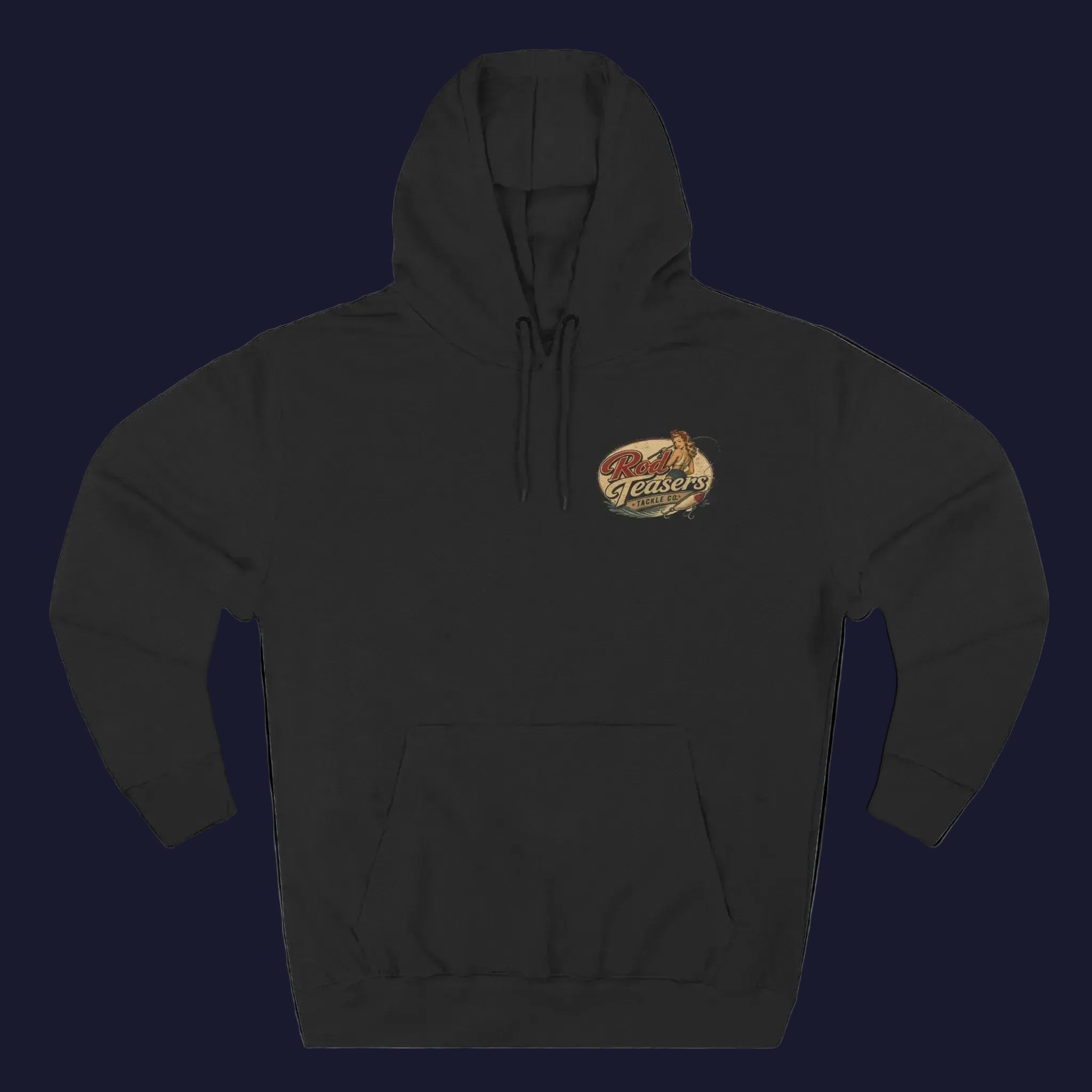 Fishing Hoodie — "Rod Teasers" Retro Tackle Club Fleece