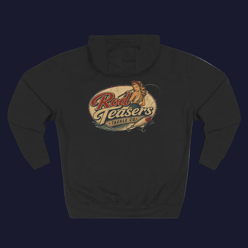 Fishing Hoodie — "Rod Teasers" Retro Tackle Club Fleece
