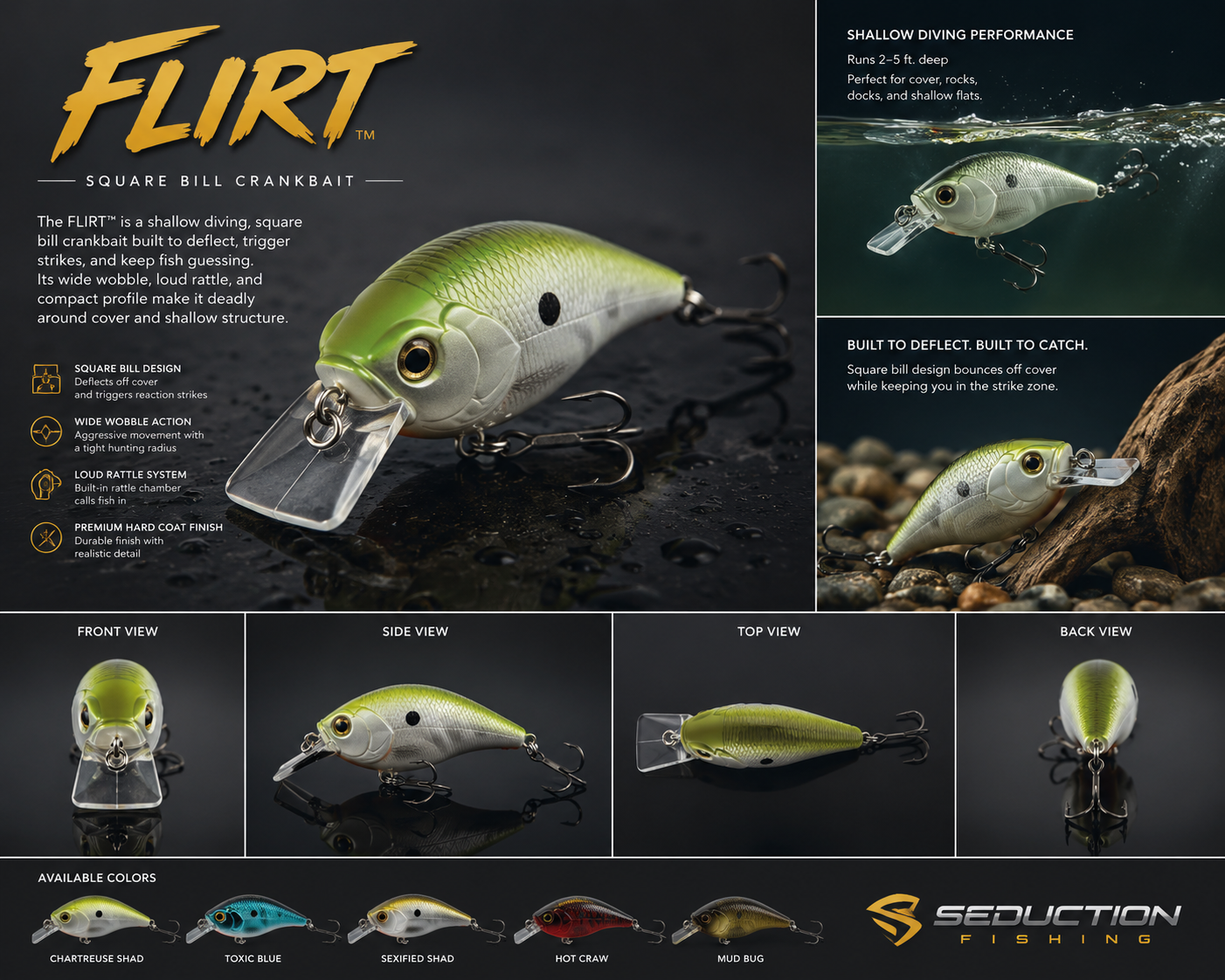 The Flirt™ Squarebill Crankbait